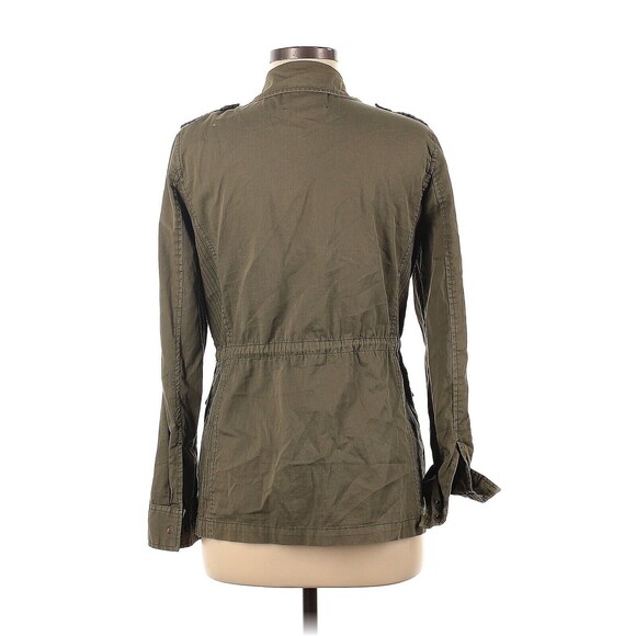 Lily Aldridge for Velvet Womens Green Denim Utility Jacket Size P Petite Small - Picture 4 of 10